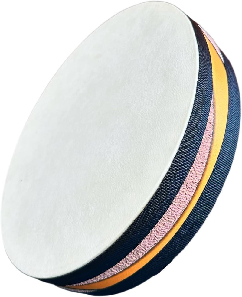 BORIYAM Ocean Drum,10'' Handmade Wooden,Natural sheepskin，Musical Healing Instrument, Orff Percussion, Simulates the Sound of Ocean Waves,For Recreation,Yoga Meditation, Stress Relief and Relaxation - Image 1